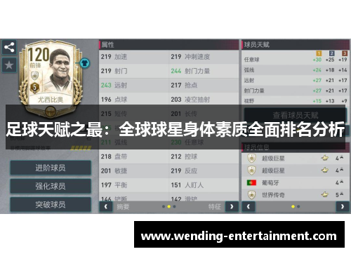 足球天赋之最：全球球星身体素质全面排名分析
